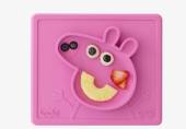 EZPZ The Peppa Pig silikona neslīdošais šķīvis+paplāte - rozā ar cūciņu Peppu