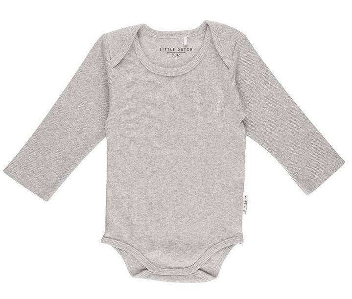 Little Dutch Baby bodysuit long sleeves Grey Melange bodijs ar garajām rokām pelēks 50/56.izm.