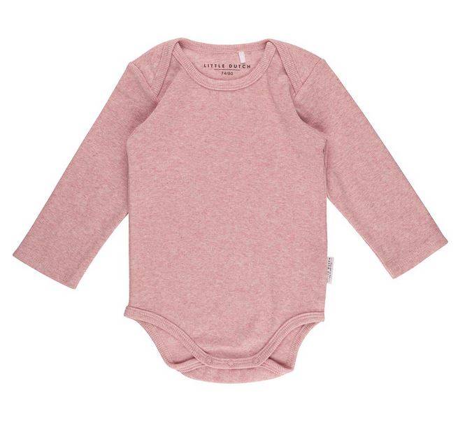 Little Dutch Baby bodysuit long sleeves Pink Melange bodijs ar garajām rokām rozā 62/68.izm.