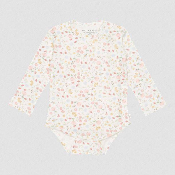 Little Dutch Bodysuit long sleeves Flowers & Butterflies bodijs ar garajām piedurknēm ziedu rakstā 50/56 izm.