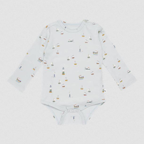 Little Dutch Bodysuit long sleeves Sailors Bay Blue bodijs ar garajām rokām gaiši zils 50/56 izm.