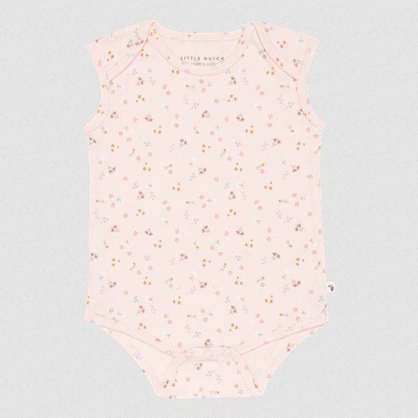 Little Dutch Bodysuit sleeveless Little Pink Flowers bodijs bez piedurknēm rozā 50/56 izm.