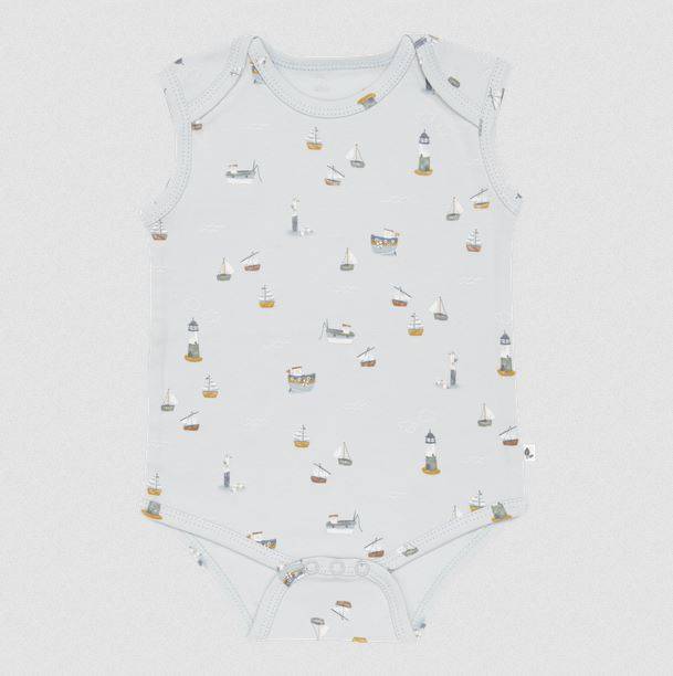 Little Dutch Bodysuit sleeveless Sailors Bay Blue bodijs bez piedurknēm gaiši zils 50/56 izm.