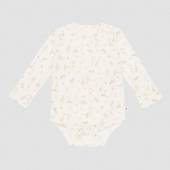 Little Dutch Bodysuit long sleeves Little Goose White bodijs baltā krāsā ar zosu un ziedu apdruku 50/56 izm.