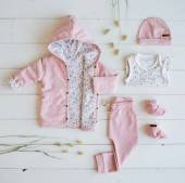 Little Dutch Baby jacket Melange Pink-Spring Flowers rozā jaka 56.izmērs