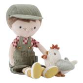 Little Dutch cuddle doll farmer Jim with chicken 35 cm Little Farm mīkstā lellīte fermeris Džims ar vistiņu