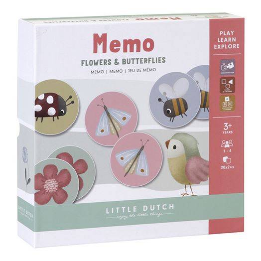 Little Dutch Memo Flowers & Butterflies atmiņu spēle