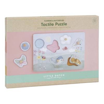 Little Dutch Tactile puzzle Flowers & Butterflies FSC taktilā taustes puzle