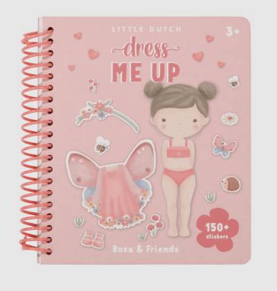 Little Dutch Dress me up book Rosa and Friends bērnu grāmatiņa ar 150+ uzlīmēm ``saģērb mani``