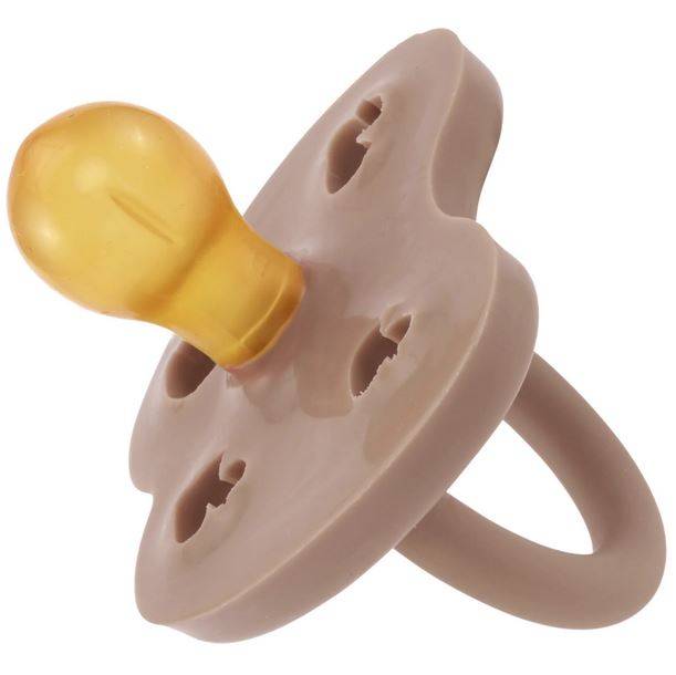 Hevea Pacifier - Tan Beige dabīgā kaučuka knupītis bēšs 3-36 mēn. apaļš