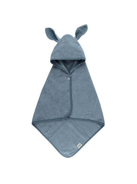 BIBS Kangaroo Hoodie Towel Baby – Petrol dvielis ar kapuci zils