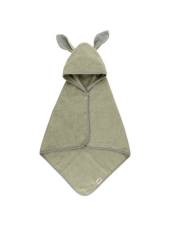 BIBS Kangaroo Hoodie Towel Baby – Sage dvielis ar kapuci zaļš