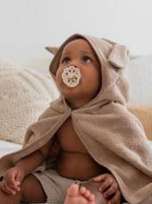 BIBS Kangaroo Hoodie Towel Baby – Vanilla dvielis ar kapuci bēšs