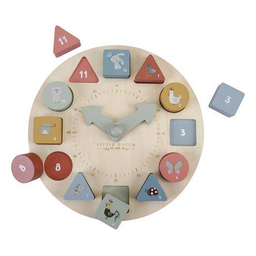 Little Dutch Puzzle Clock koka puzles pulkstenis