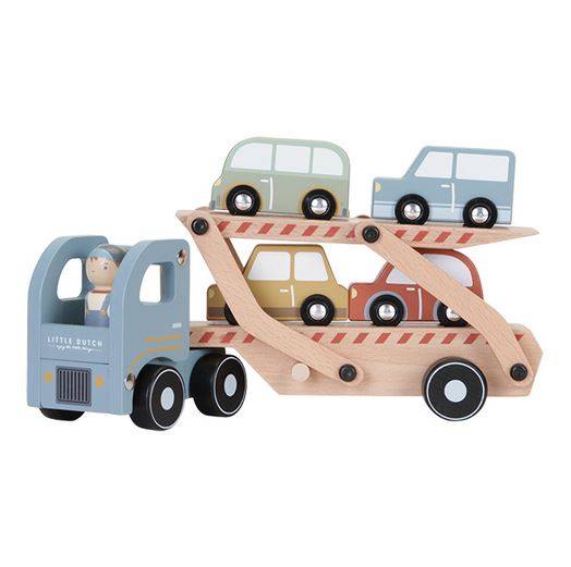 Little Dutch Wooden transport truck FSC kravas auto ar piekabi