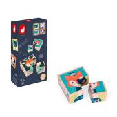 Janod Wooden blocks Puzzle 6in1 Forest koka klucīšu puzle