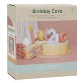 Little Dutch wooden birthday cake pink FSC koka dzimšanas diena kūka ar cipariem un dekorējumiem