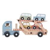 Little Dutch Wooden transport truck FSC kravas auto ar piekabi