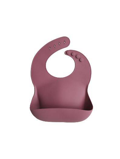 Mushie Silicone Bib silikona priekšautiņš Dusty Rose