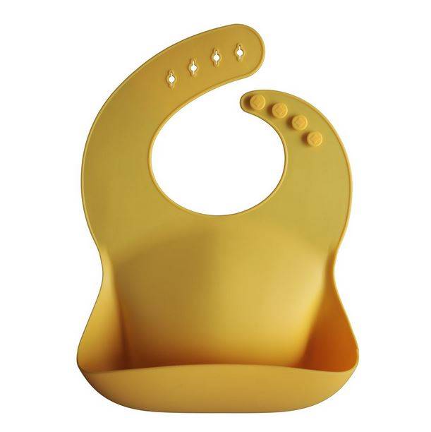 Mushie Silicone Bib silikona priekšautiņš Mineral Yellow