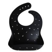 Mushie Silicone Bib silikona priekšautiņš Black Numbers