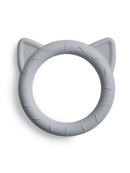 Mushie teether Cat - Stone zobgrauznis kaķis pelēks