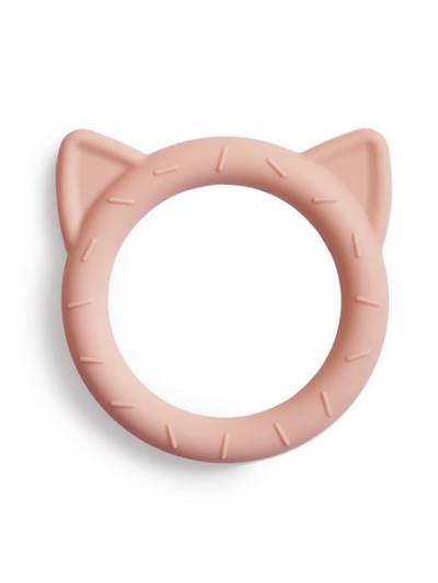 Mushie teether Cat - Blush zobgrauznis kaķis rozā