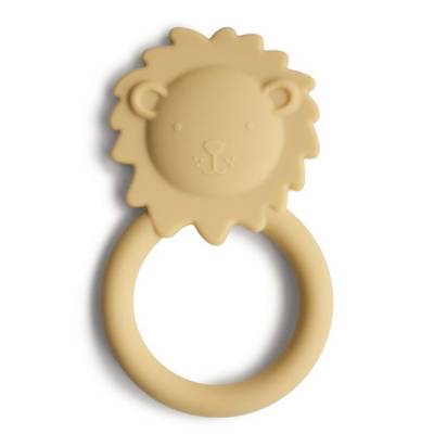 Mushie Teether Lion Soft Yellow zobgrauznis Lauva