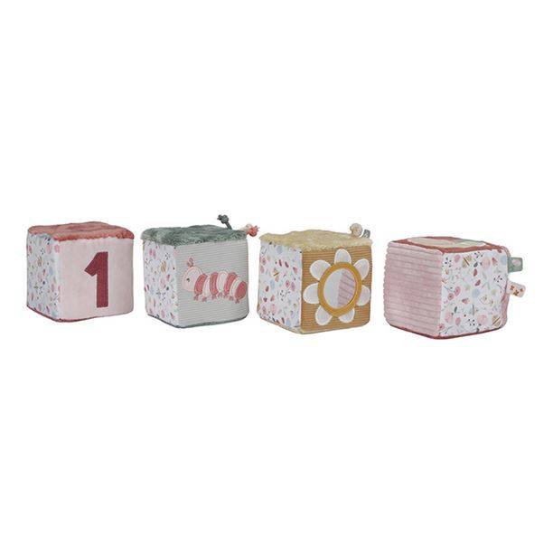 Little Dutch Set of soft cubes ´Flowers & Butterflies´ mīksto kubu komplekts